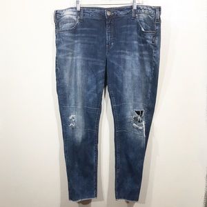 Silver Classic Stretch High Rise Girlfriend Jean